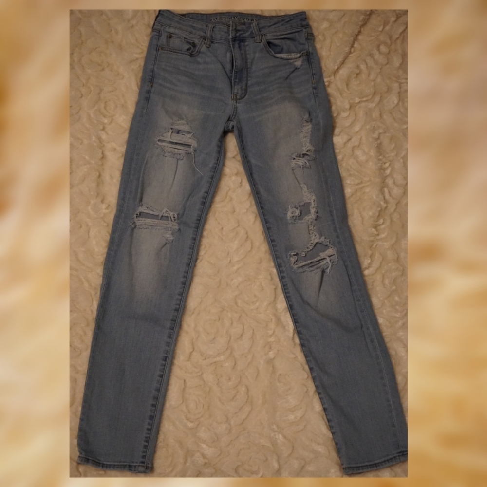 American Eagle High Rise Destructed Jeans
